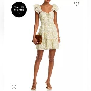 Aqua Floral Printed eyelet dress
